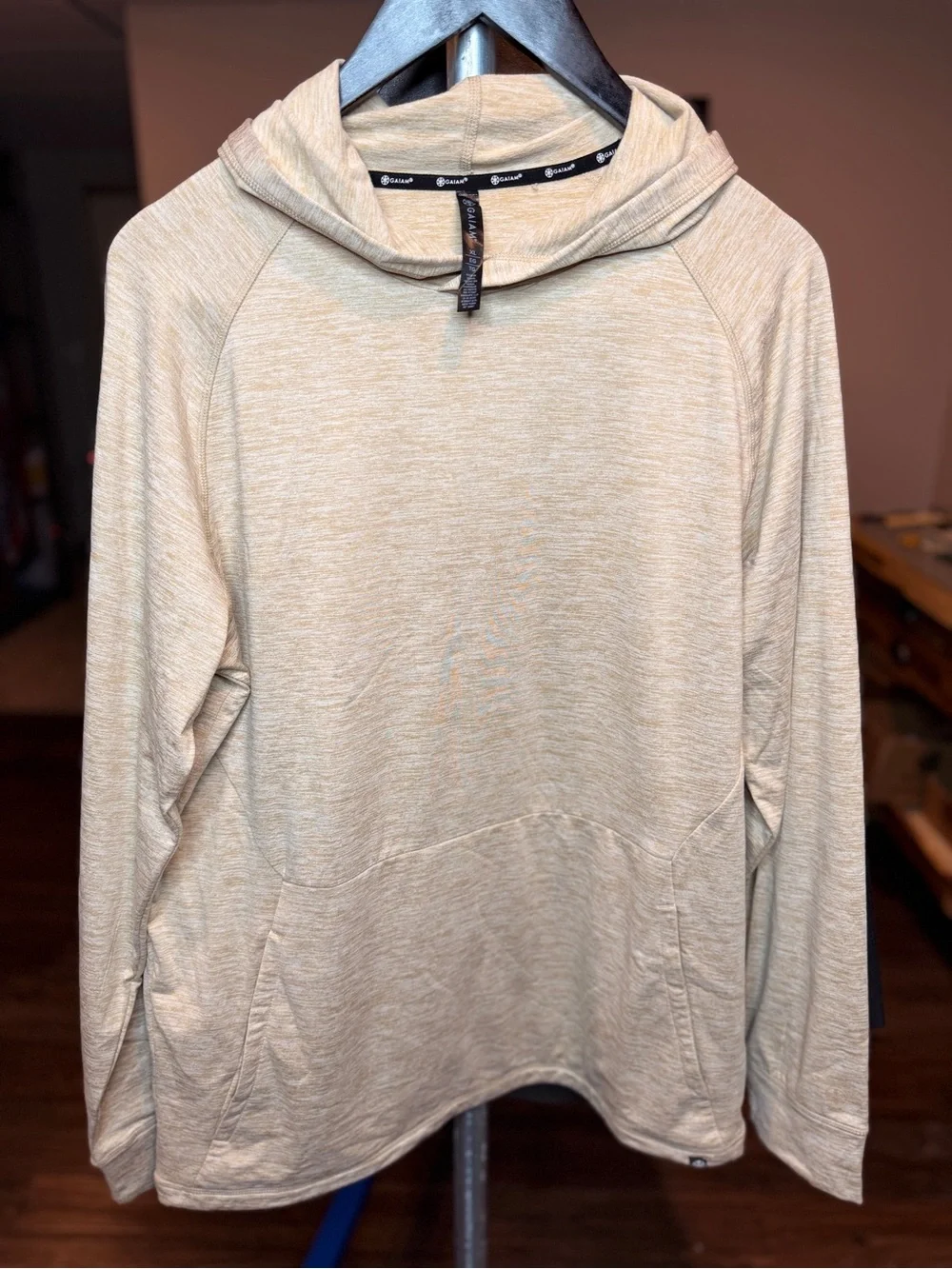 GAIAM Men’s Heathered Cream Zip-Up Hoodie